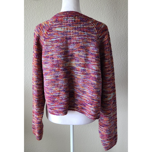 BDG Cropped Henley Womens Sweater Size Medium Tight Knit School Colorful Casual - Picture 5 of 14